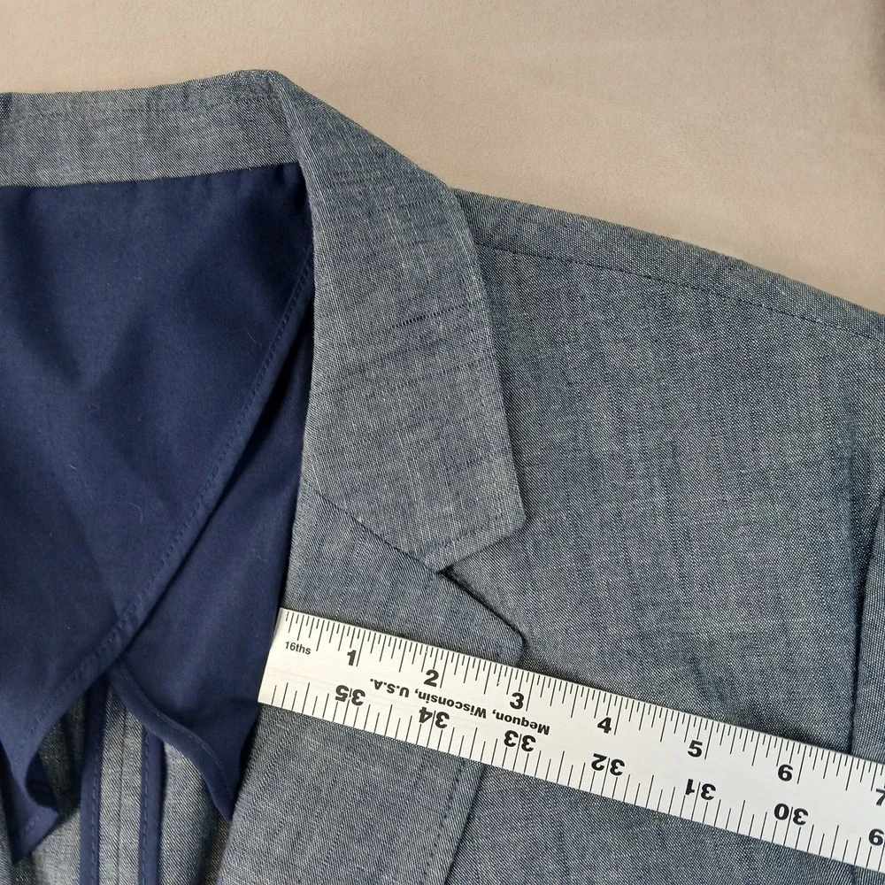 Tasso Elba‎ XL 46L Mens Blazer Sport Coat Chambray Unstructured Blue 23x32
